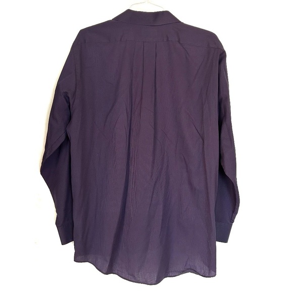 Van Heusen Men’s Purple Button Up Dress Shirt Striped Size XL Neck 17.5 Pocket - Picture 2 of 11